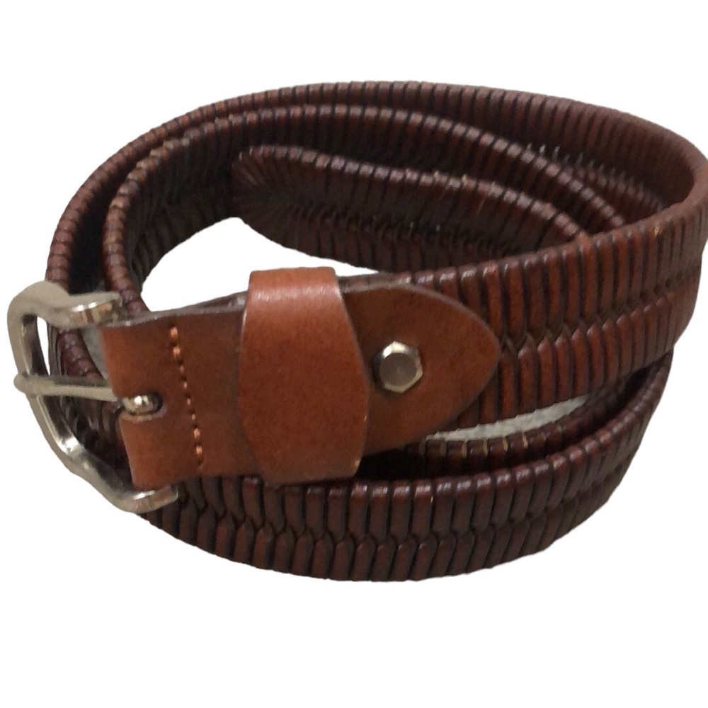 Cherrywood Leather Woven Belt